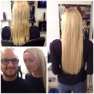 extra length and volume with micro bead extensions at Hush Hair Salon, Birmingham