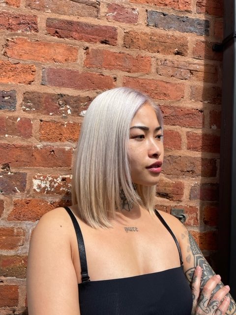 Asian hair colour transformation to blonde